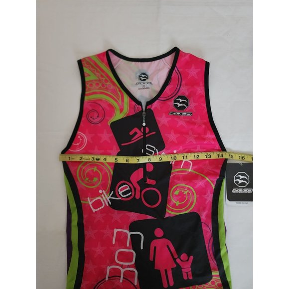 Zoca Women's High Performance Running Cycling Sprint TRI Top Pink Sz Medium NWT - Picture 7 of 7